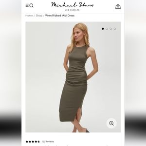 Michael Stars Wren Ribbed Midi Dress Sz Small